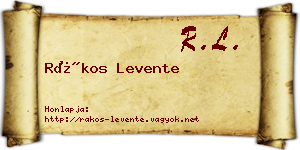 Rákos Levente névjegykártya